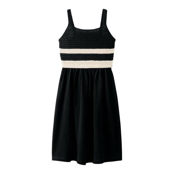 Zara Girls Crochet Combination Dress Size 8 100% Cotton - Picture 1 of 8
